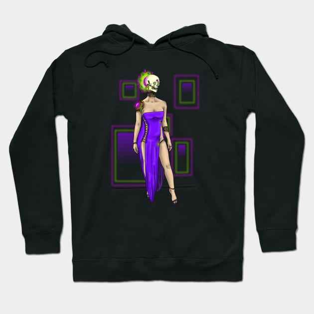 Cyber Lady V1 Hoodie by Skky Arts